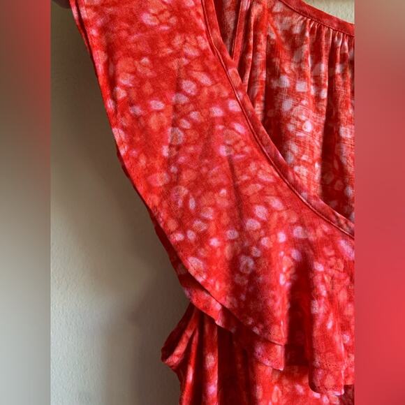 AVA & VIV Plus Ruffle Cap Sleeve Tank Top Blouse Button Down Size 2X - Picture 7 of 9